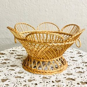 Vintage Boho Rattan Basket